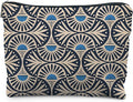 Boho Makeup Bag Gifts for Women, Sunset Leaf Aesthetic Makeup Pouch(Blue)