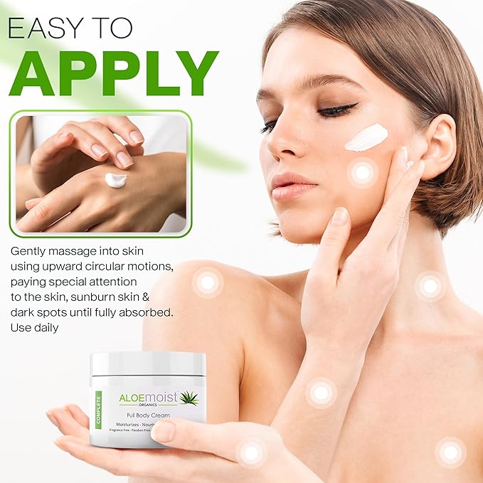 Organic Aloe Vera Lotion - Face & Body Moisturizing Cream with Natural Aloe Vera, Vitamin E Oil, Vitamin C, Retinol Cream, Shea Butter – Anti Aging Face Moisturizer for Women, Dry Skin (8 oz - 2pk)