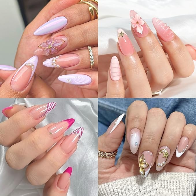 UNA GELLA Medium Almond Gel Nail Tips Half Matte 312pcs Almond Gel Nails No C Curve Clear False Fake Nails Effective Nail Extensions for DIY Art Salon-Level Press On Nails, 12 Sizes