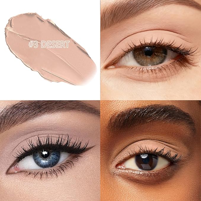 CHIFURE Eyeshadow Stick, Shimmer and Matte Cream Eye Shadow Brightener Sticks Eyeliner Pencil Crayon, Waterproof Long Lasting Eye Highlighter Stick Makeup,0.056 Oz(#3-Desert)