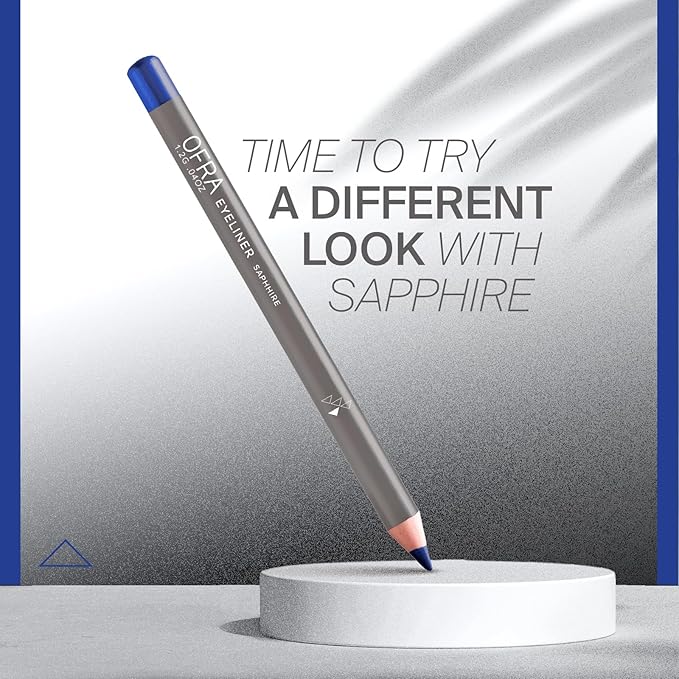 Ofra Eyeliner Pencil - Sapphire | Precision Blue for Bold, Long-Lasting Looks | Waterproof and Smudge-Proof Formula | Easy Glide Application for Intense Definition and All-Day Wear