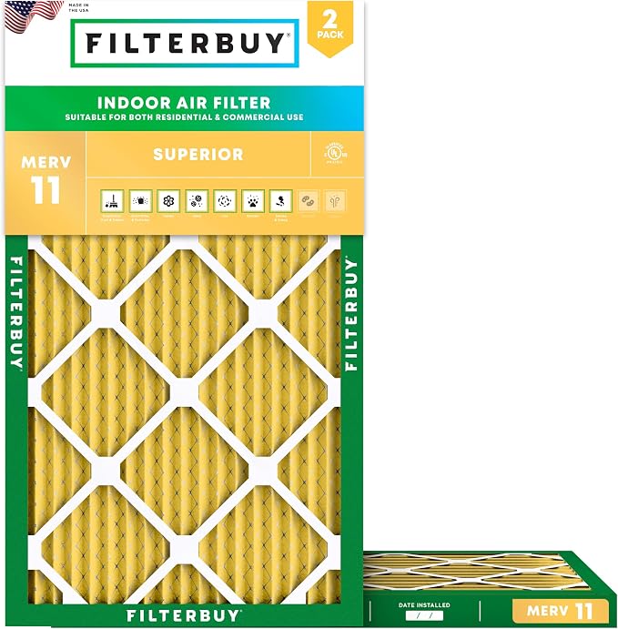 Filterbuy 11.25x23.25x1 Air Filter MERV 11 Superior Pet & Allergy Defense by Filterbuy