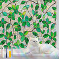 Window Privacy Film Stained Glass Window Film Rainbow Window Film Window clings Non-Adhesive Reusable Decorative for Room(Green Rainbow, 45.2 X 78.7 in)
