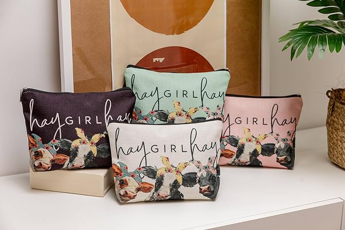 Cow Gifts,Western Makeup Bag,Cow Makeup Bag,Cow Print Stuff,Makeup Bags For Women
