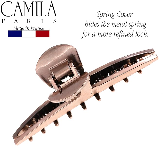 Camila Paris CP2597 French Hair Clip for Women, Narrow, Strong Hold Grip Double Teeth Girls Hair Claw Clips Jaw, Fashion Durable Styling Hair Accessories for Women, Made in France