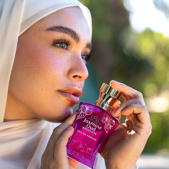H HABIBI Jasmine Oud Absolute Arabian Perfume for Women - 2.5 oz (75ML) Long Lasting Women's Fragrances, Woody Floral Scent with Leather, Rose & Oud Notes