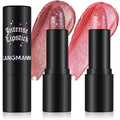 Jolilab 2 Pcs Sparkling Lipstick Lip Gloss Long Lasting Waterproof Moisturizer Lip Balm Glitter Shimmer Metallic, Diamond Shiny Bold Glow Goth Lipstick for Women Girls, Non-sticky
