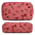 SOIDRAM Makeup Bag Floral Cosmetic Bag Cute Makeup Pouch 1Pcs Large Capacity Makeup Bags and 1Pcs Makeup Brushes Storage Bag Travel Toiletry Bag Organizer