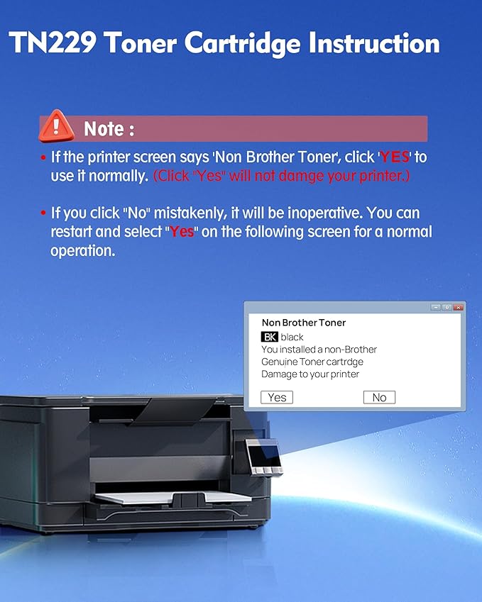 TN229 TN229XL Toner 4 Pack Compatible with Brother MFC-L3780CDW MFC-L3720CDW HL-L3280CDW HL-L3295CDW Printers
