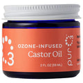 PurO3 Ozonated Castor Oil – Pure, Natural, Organic Skincare for Face & Body – Oxygenated Healing Lotion, Moisturizer & Beauty Cream in a Glass Jar – O3 Therapy Salve, 2 oz