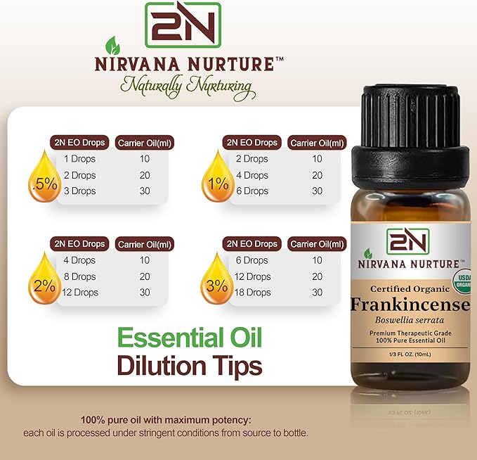 Frankincense Essential Oil USDA Certified Organic, 100% Pure Natural Premium Grade, Undiluted