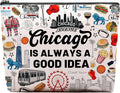 Chicago Travel Souvenirs - Cosmetic Bag, Themed Gifts for Travellers, Women & Friends