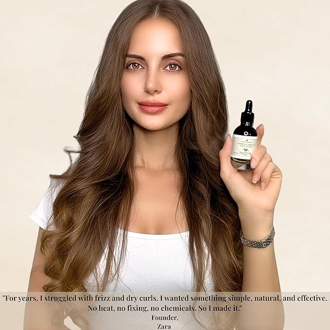 Coffee & Camellia Hair Oil - Lightweight Scalp & Hair Treatment - Smooths Frizz, Adds Shine & Softens Ends - Silicone-Free, Natural Oils - 1 fl oz / 30 mL