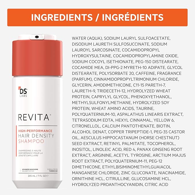 DS Labs Revita Shampoo & Conditioner Kit, 205 mL - Two-Step Scalp Care System for Fuller-Looking, Volumized Hair, Lightweight Hydration, Sulfate & Silicone Free, Color Safe, For Men & Women
