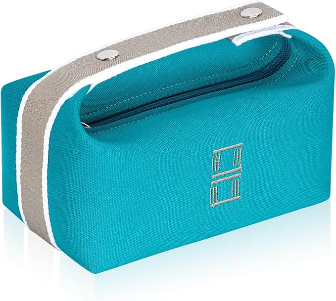 Fashion Makeup Bag for Women, Orange Red Canvas Make up Travel Bag, Hanging Cosmetic Bag Organizer for Wome