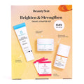 BeautyStat Brighten & Strengthen Daily Travel Starter Kit: 10ml Universal C Skin Refiner, 10ml Probiotic Moisture Boost Cream, 30ml Microbiome Purifying Cleanser, (3) Triple Action Daily Peels