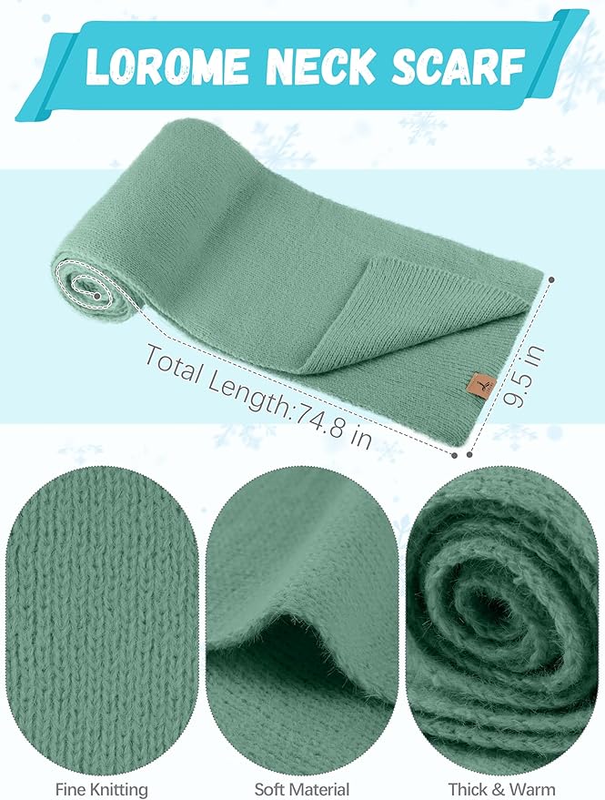 Winter Beanie Hat Scarf Gloves, Warm Fleece Knit Hat Long Scarf Neck Warmer Touch Screen Winter Gloves Set Gifts for Women