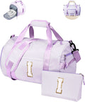 Gifts for Grandkids, Girls Travel Duffle Bag, Kids Initial Overnight Duffel Bags with Shoe Compartment, Personalized Dance Bag with Cosmetic Pouch, Birthday Gift Ideas (Letter I)