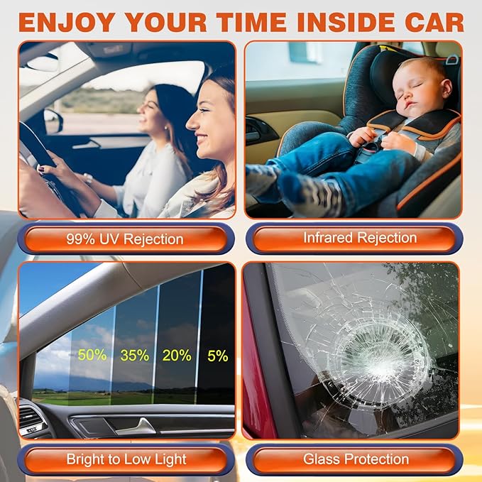 Car Window Tint Film-20% VLT Premium Cabon Tinting Roll | 36IN x 15FT| UV Shielding| Heat Resistance| Enhanced Privacy| Scratch Resistant| Professional Quality Window Tint Film for Auto