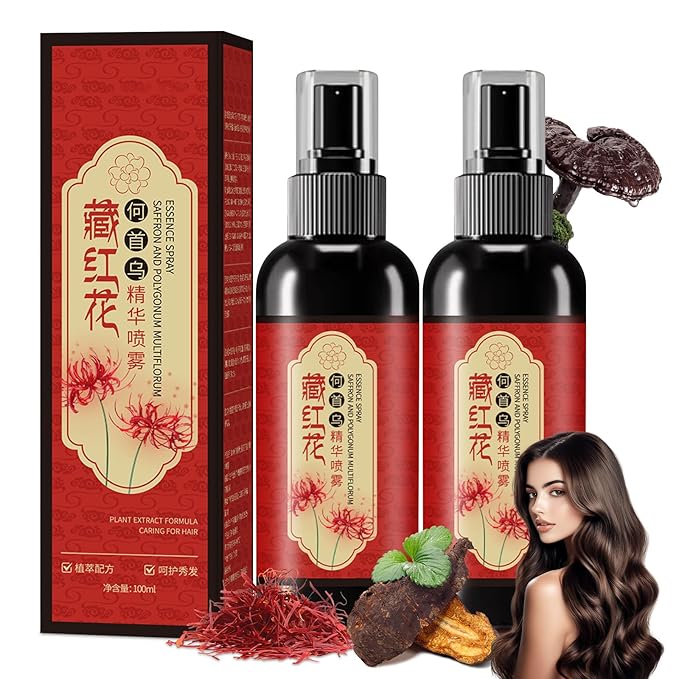 Saffron Hair Spray, Saffron Essence Spray for Hair Care, Nourishing Hair Care, Anti-Loss Root Strengthening, Improve Dryness and Frizz, Leaving Hairs Shiny Non-Frizzy (2 PCS)