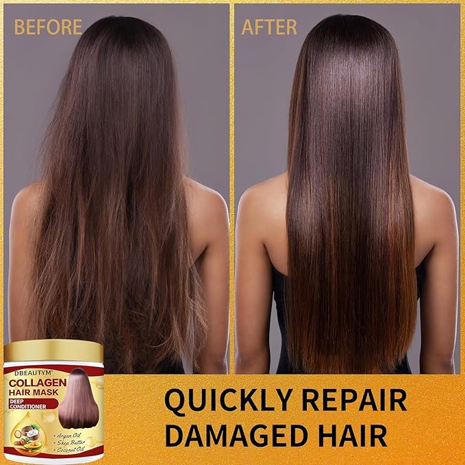 Collagen Hair Treatment Hair Mask & Rosemary Hair Growth Oil,Deep Conditioner Hydrating Hair Mask for Dry Damaged Hair,Hair Growth Oil for Hair Loss,Natural Hair Regrowth Treatment for Men and Women