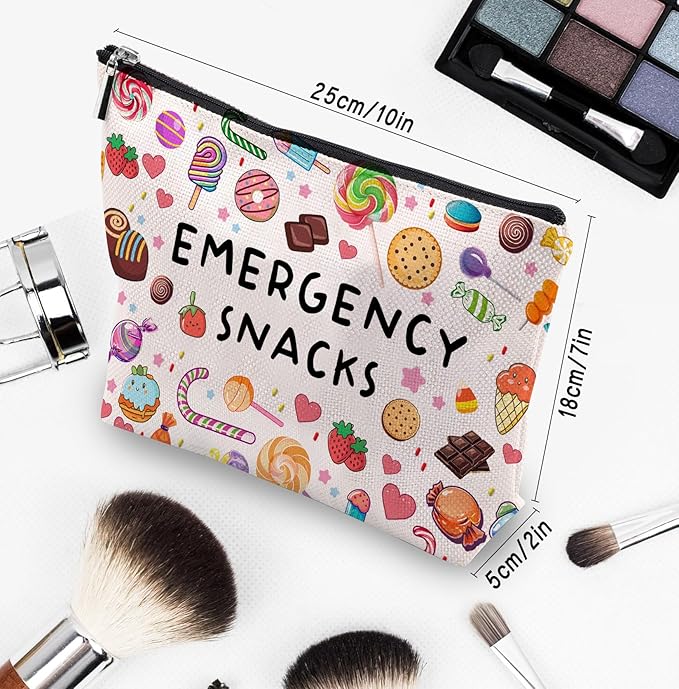 Snack Bags, Emergency Food Bag Packing Cubes for Women Trip Gifts Favors Travel Bag Essentials, Emergency Snacks Gifts for Her Makeup Cosmetic Bag Pouch Purse