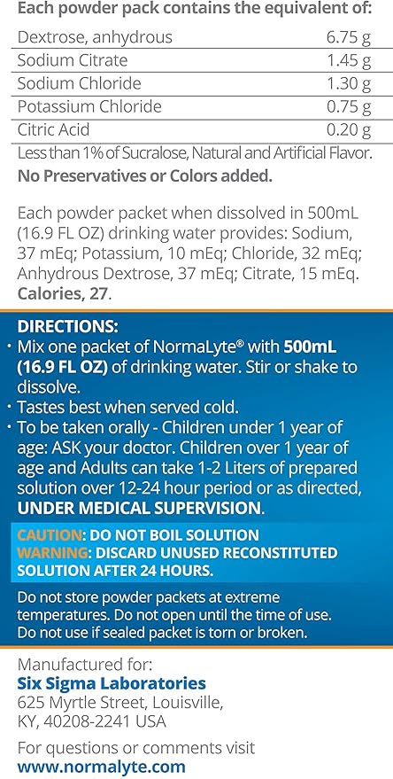 NormaLyte Apple - FSA Eligible Electrolyte Powder Packets | Clinically Studied Electrolyte Drink Mix | 6 Count Effective Hydration Sticks