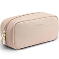 Vlando Small Makeup Pouch,Travel Makeup Bag Gift Ideas for Wife Girls Makeup Pouch for Purse Makeup Brush Holder-Milk Tea