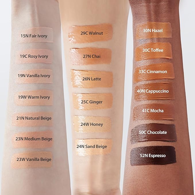 milktouch Cushion Foundation, 24H Flawless Skin, Radiant Shine, No Oxidation, Long-Lasting, Non-Creasing, 60% Hydrating Skincare Infused Korean, Stocking Stuffers, Christmas Gifts (33C Cinnamon)