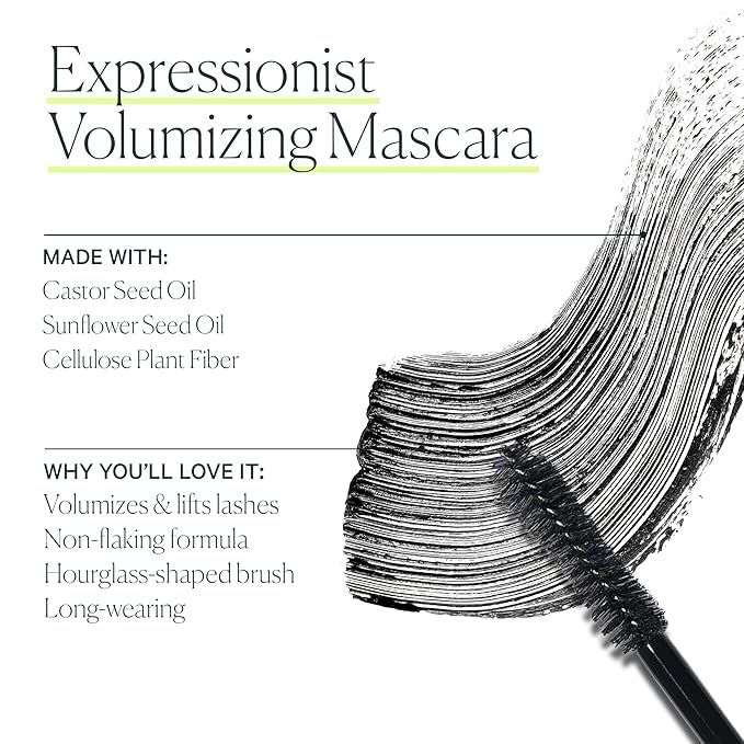 Well People Expressionist Volumizing Mascara, Long-wear Mascara For Fluffy Lashes, Moisturizing & Nourishing Formula, Vegan & Cruelty-free, Black, 0.27 Fl oz