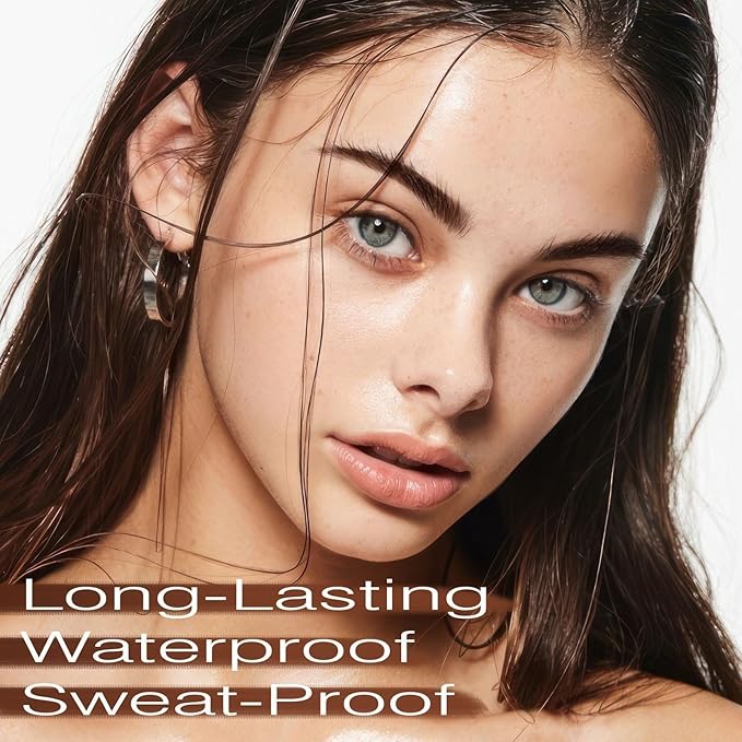 Eyebrow Stamp Stencil Kit - Eyebrow Powder with Brush Long-Lasting & Waterproof Brow Shaping Kit with 24 Reusable Thin & Thick Eyebrow Stencils for Natural Eyebrow Color (Black)