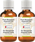 Greenwood Essential Pure Bergamot Essential Oil (Citrus bergamia) Steam Distilled (Pack of Two) 100ml X 2 (6.76 oz)
