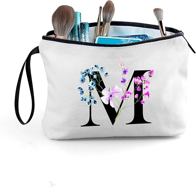 Birthday Maid of Honor Gifts for Women Her Mom Team Teacher Friend Bridesmaid Bride Personalized Makeup Cosmetic Bag with Mirror Valentines Mothers Day Christmas Graduation M