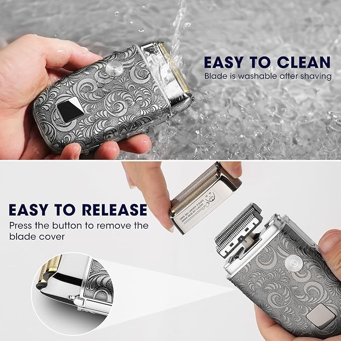 Foil Shavers for Men Electric Razor, Clippers and Trimmer for Men with LED Display, Waterproof