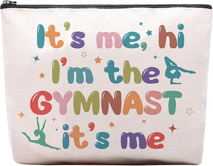 Gymnast Gymnastics Stuff Gifts Makeup Bag, Gymnast Graduation Birthday Gift,It's Me, Hi I'm The Gymnast Bag Gift For Women