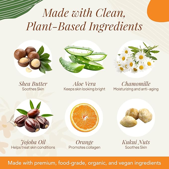 Saavy Naturals Body Wash Sweet Orange Plant-Based Ingredients| Made In USA | Sensitive Skin Body Wash, l Organic & Vegan Formula With Coconut Oil, Shea Butter, And Aloe Vera - 8.5 Fl Oz, 2 Pack