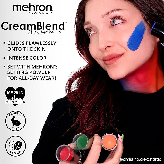 Mehron Makeup CreamBlend Stick | Face Paint, Body Paint, & Foundation Cream Makeup | Perfect for Halloween .75 oz (21 g) (Gold)