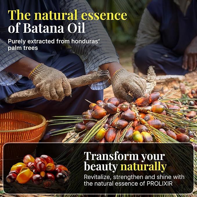 Batana Oil with Organic Rosemary & Biotin – Hair, Eyebrow & Eyelash Growth Serum – Nourishing Oil for Thicker, Fuller-Looking Hair, Brows & Lashes – Strengthens Roots & Conditions Dry Ends