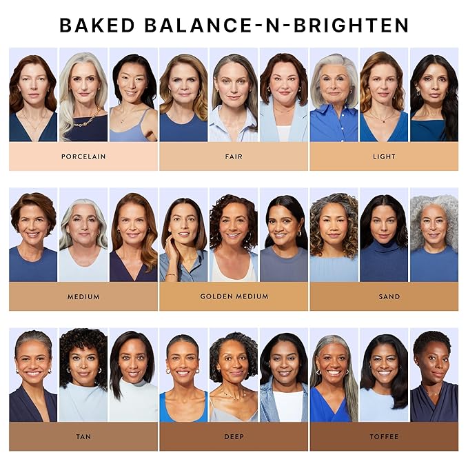 LAURA GELLER NEW YORK Award-Winning Baked Balance-n-Brighten Color Correcting Powder Foundation - Fair - Buildable Light to Medium Coverage - Demi-Matte Natural Finish