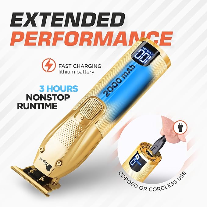 Fagaci Men's Hair Trimmer - Turbo Power with Precise Cutting, Adjusted Zero Gap Blades for Clean and Fine Cuts