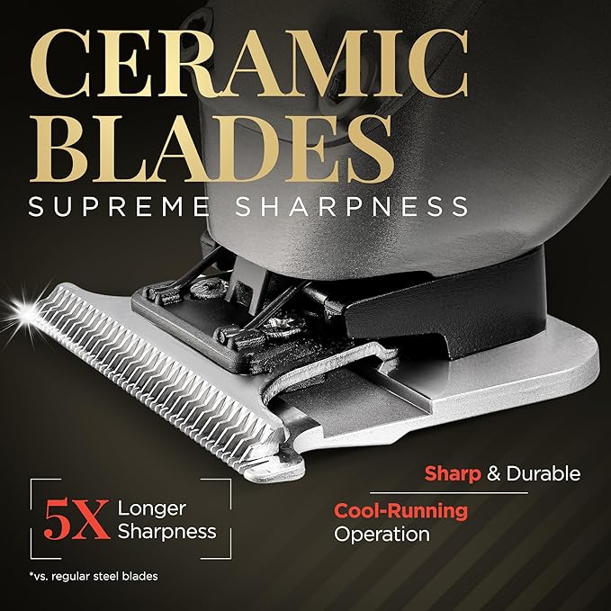Fagaci Professional Zero Gapped Trimmer for Men, 5X Longer Sharpness Cordless Beard Trimmer for Men, T Liners Professional Trimmers for Barbers with Brushless Motor, Zero Gap Trimmers Barber T Blade