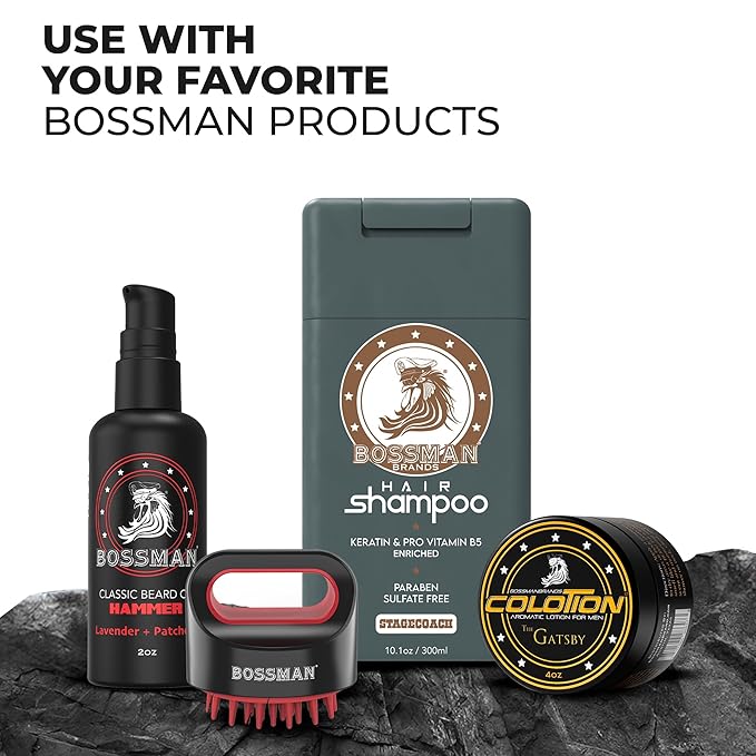 Bossman Hair Shampoo for Men – Natural Moisturizing Men's Shampoo with Keratin & Vitamin Pro5 Enriched - Paraben & Sulfate Free (Stagecoach Scent)