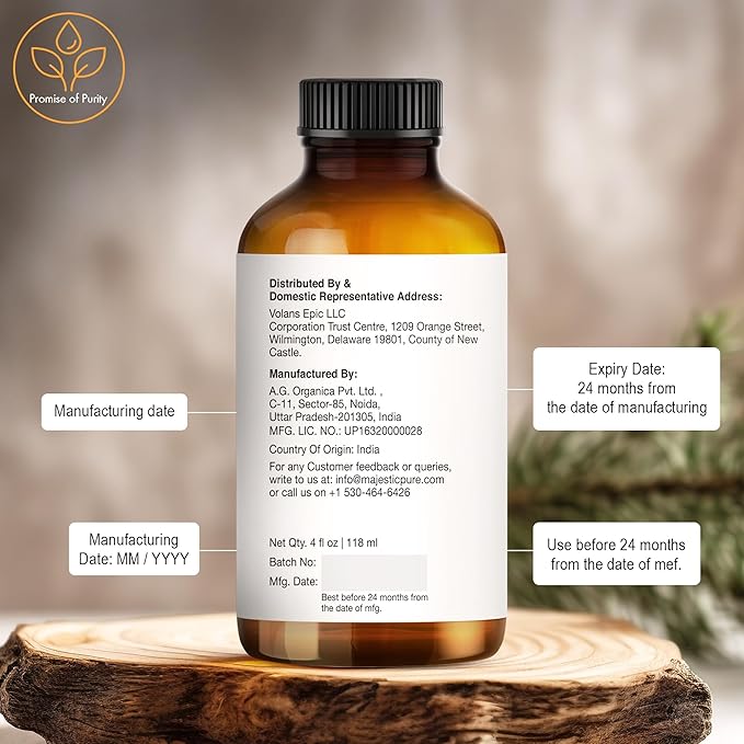 Majestic Pure Cedarwood Essential Oil with Glass Dropper - Huge 4 Fl Oz - 100% Pure and Natural Cedarwood Oil - Premium Grade Essential Oils for Diffuser, Aromatherapy, Soap and Candle Making