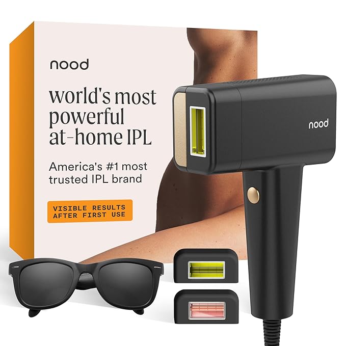 Nood™ Flasher Pro — IPL Laser Hair Removal Device & Anti-Aging Red Light Therapy for Women & Men — Pain-free & Permanent, Visible Results After First Use & Works Everywhere Hair Grows — Matte Black