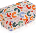 Makeup Bag Travel Toiletry Bag for Women, Small Cosmetic Bags Cute Quilted Cotton Makeup Pouch for Purse Emergency Bag for School Floral Pencil Case Accessory Bag, Colorful