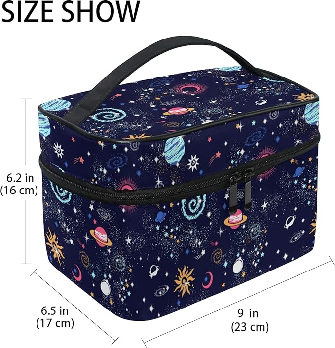 Makeup Bag, Space Galaxy Travel Makeup Organizer Bag Cosmetic Cases Toiletry Bags for Girl Women Ladies