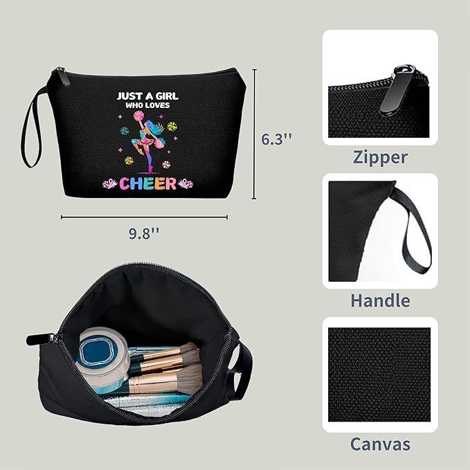 Cheerleader Gifts,Cheerleading Gifts for Girls,Cheer Bags for Cheerleaders,Woman Gifts for Birthday,Gifts for Teen Girls,Cheer Makeup Bag,Makeup Bags for Women,Gifts for Friends Female,Cheer Stuff
