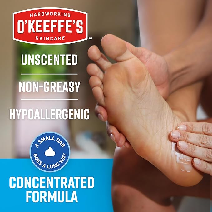 O'Keeffe's for Healthy Feet Foot Cream - 3.2 oz Jar (12 Pack) - Guaranteed Relief for Extremely Cracked, Dry Feet, Repairing Skincare, Instantly Boosts and Retains Moisture Levels