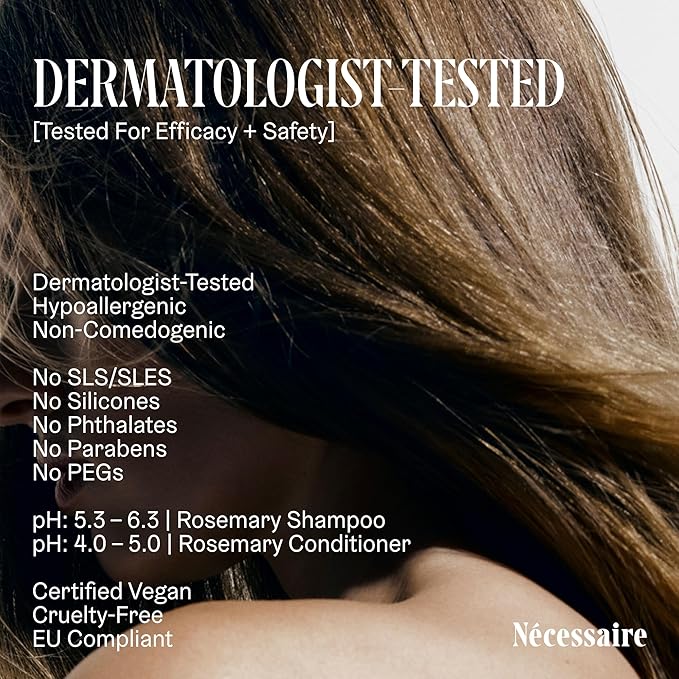 Nécessaire Rosemary Hair Duo | Multi-Protein Strengthening Shampoo + Conditioner For Thinning Hair. For Women + Men. Good For All Hair Types/Textures. Free Of Sulfates. Color-Safe. 250 ml / 8.4 oz