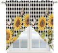 Sunflowers Swag Valances for Windows, Kitchen Window Curtains Swag for Cafe by Unknown